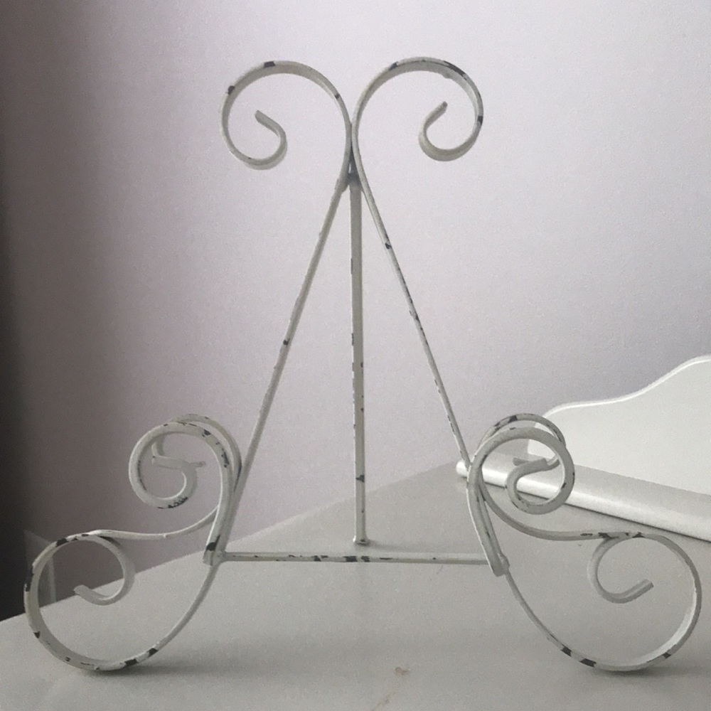 Antique White Picture/Book Stand